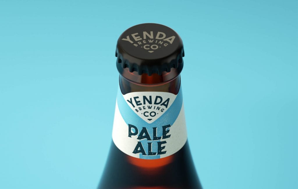 Yenda Brewing Co. Pale Ale Beer Bottle Neck Design