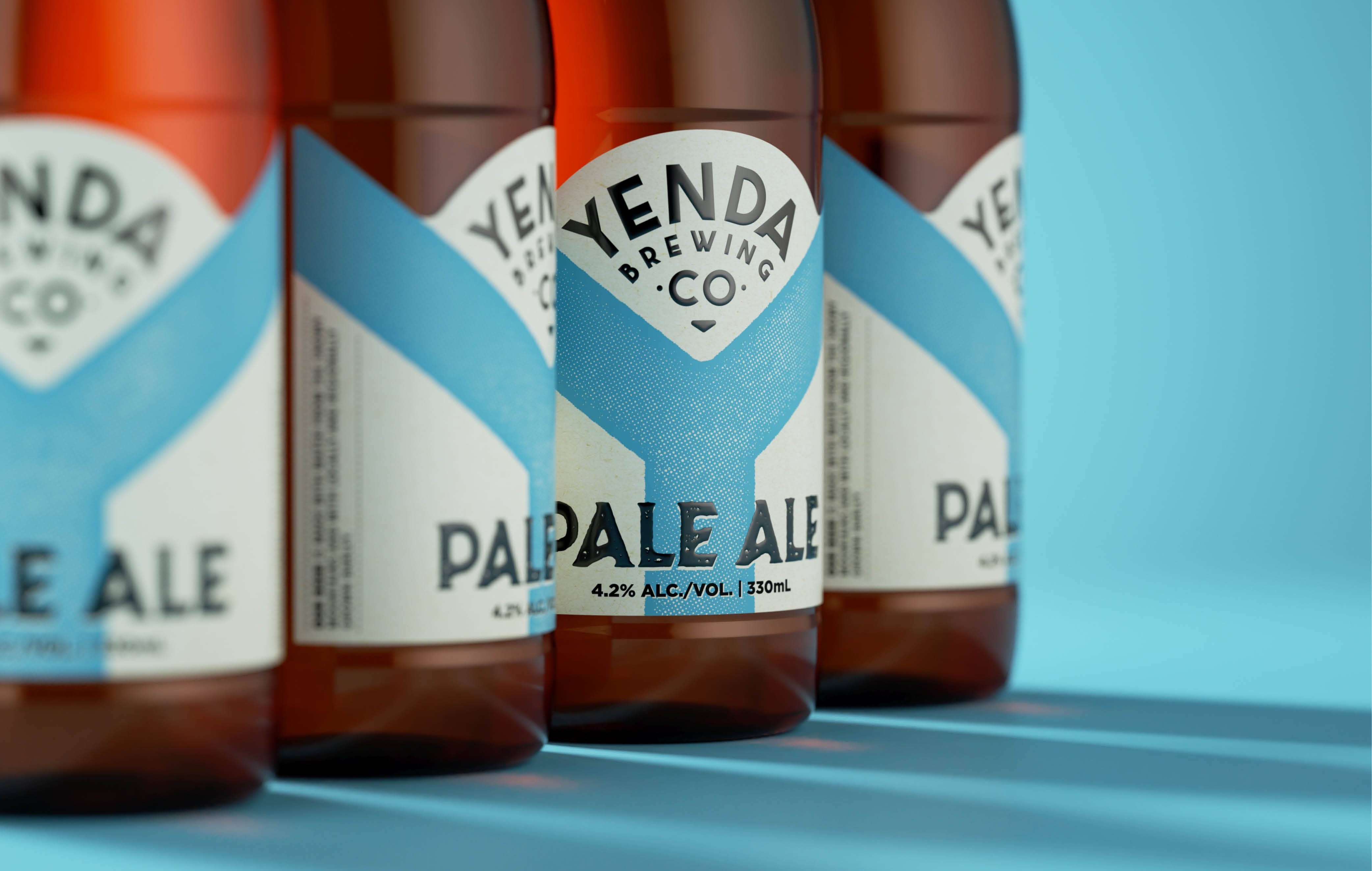 Yenda Brewing Co. Pale Ale Beer Packaging Label Design