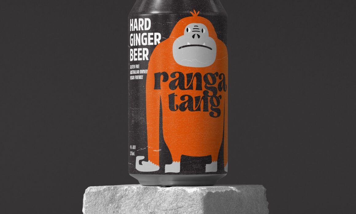 We created multiple versions of the ranga character and finally settled on this fun-loving beast, who isn't overly pleased that you are drinking all his beloved ginger beer.